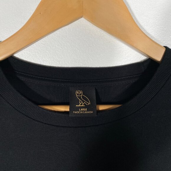 Octobers Very Own Classic Logo Combed Cotton Long Sleeve Crew Tee Black men's L - Picture 4 of 7